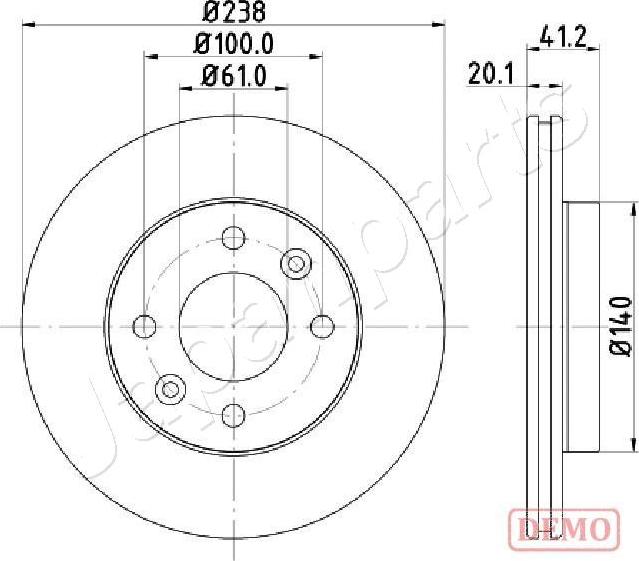 Japanparts DI-0708C - Kočioni disk www.molydon.hr