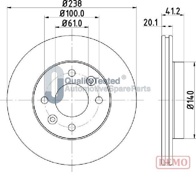 Japanparts DI0708JM - Kočioni disk www.molydon.hr