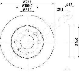 Japanparts DI-0708 - Kočioni disk www.molydon.hr