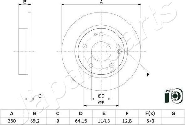 Japanparts DP-428C - Kočioni disk www.molydon.hr