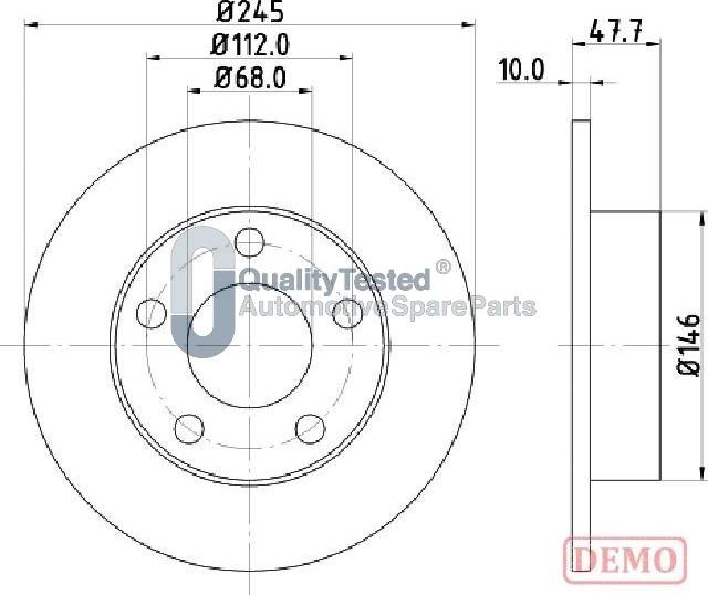 Japanparts DP0905JM - Kočioni disk www.molydon.hr