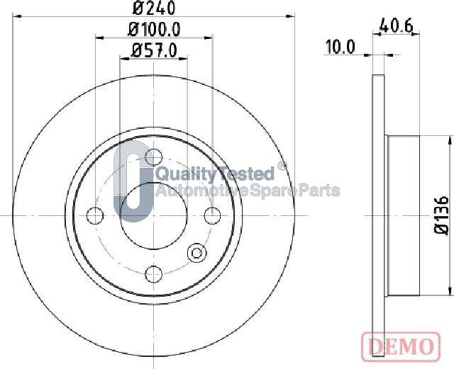 Japanparts DP0405JM - Kočioni disk www.molydon.hr