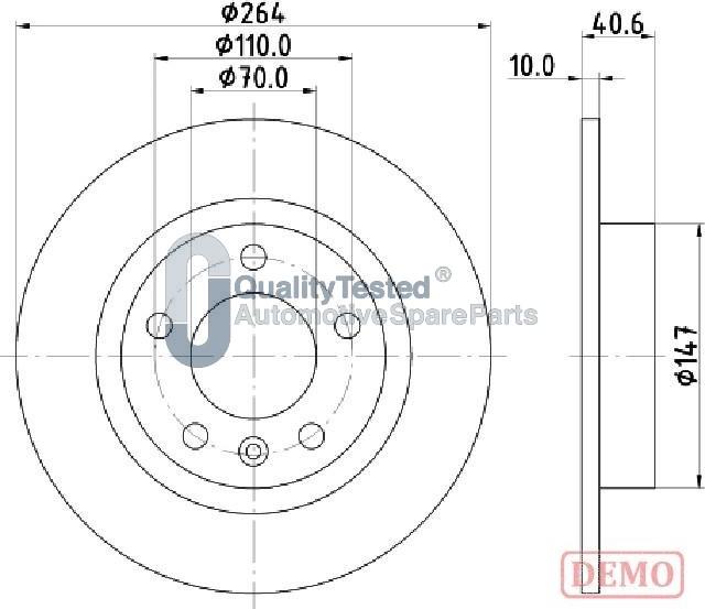 Japanparts DP0400JM - Kočioni disk www.molydon.hr