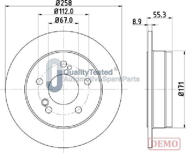 Japanparts DP0504JM - Kočioni disk www.molydon.hr