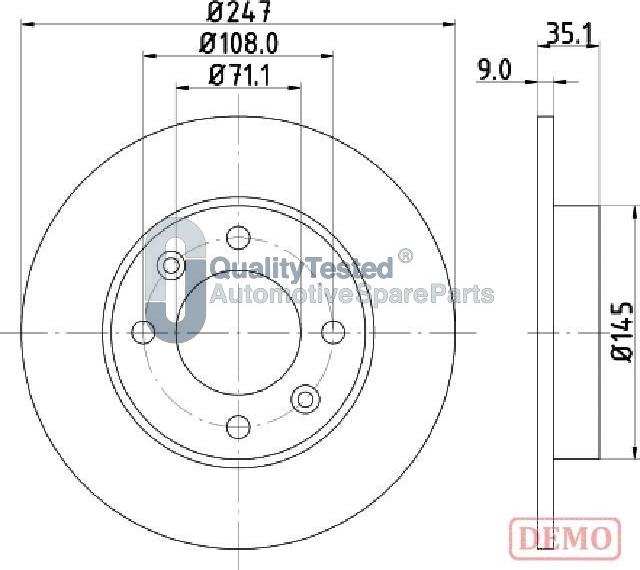 Japanparts DP0602JM - Kočioni disk www.molydon.hr