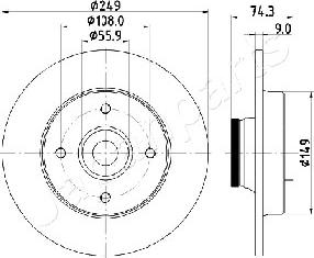 Japanparts DP-0607 - Kočioni disk www.molydon.hr