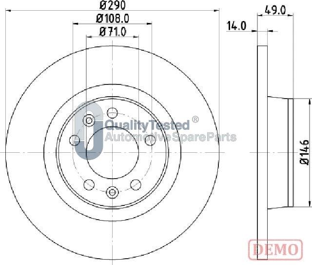 Japanparts DP0612JM - Kočioni disk www.molydon.hr