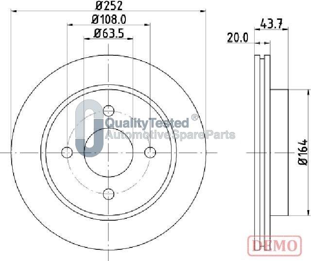 Japanparts DP0308JM - Kočioni disk www.molydon.hr