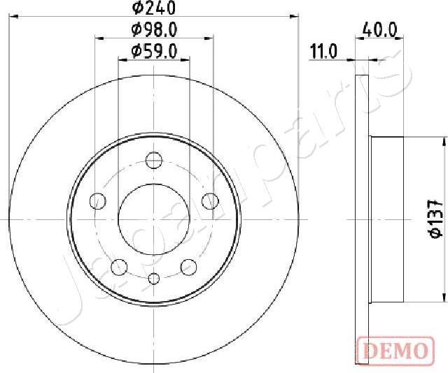 Japanparts DP-0209C - Kočioni disk www.molydon.hr