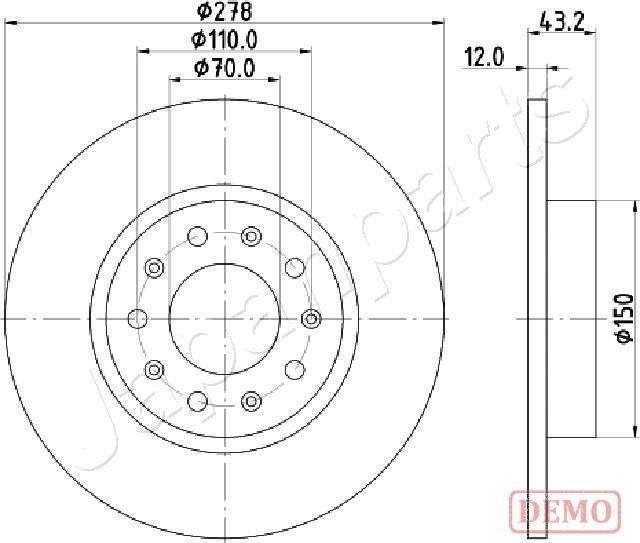 Japanparts DP-0204C - Kočioni disk www.molydon.hr