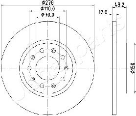 Japanparts DP-0204 - Kočioni disk www.molydon.hr