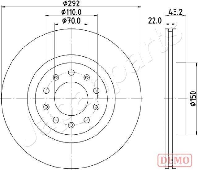 Japanparts DP-0205C - Kočioni disk www.molydon.hr