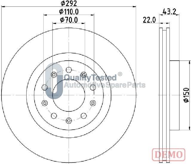 Japanparts DP0205JM - Kočioni disk www.molydon.hr