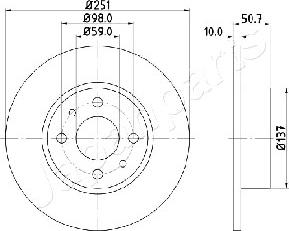 Japanparts DP-0206 - Kočioni disk www.molydon.hr