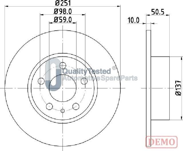 Japanparts DP0202JM - Kočioni disk www.molydon.hr