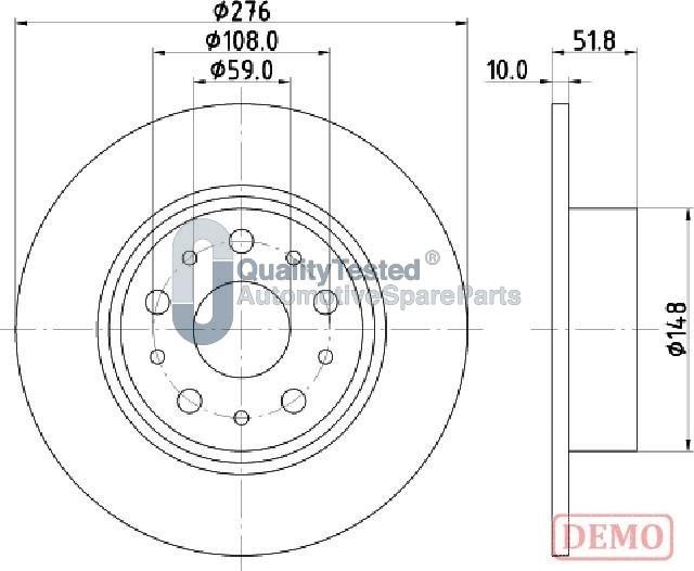 Japanparts DP0207JM - Kočioni disk www.molydon.hr