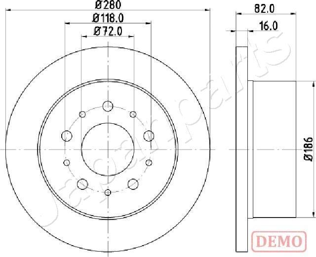 Japanparts DP-0216C - Kočioni disk www.molydon.hr