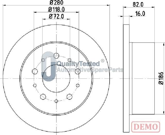 Japanparts DP0216JM - Kočioni disk www.molydon.hr