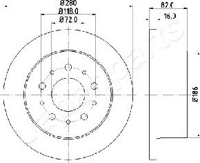 Japanparts DP-0216 - Kočioni disk www.molydon.hr