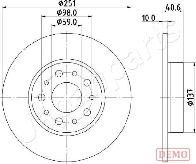 Japanparts DP-0211C - Kočioni disk www.molydon.hr