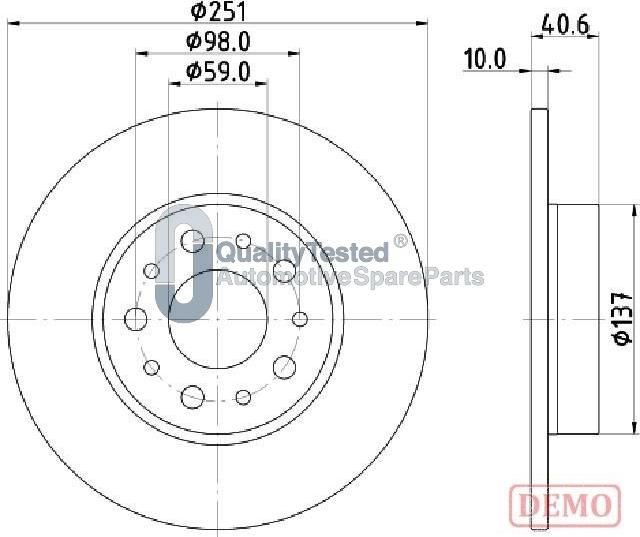 Japanparts DP0211JM - Kočioni disk www.molydon.hr