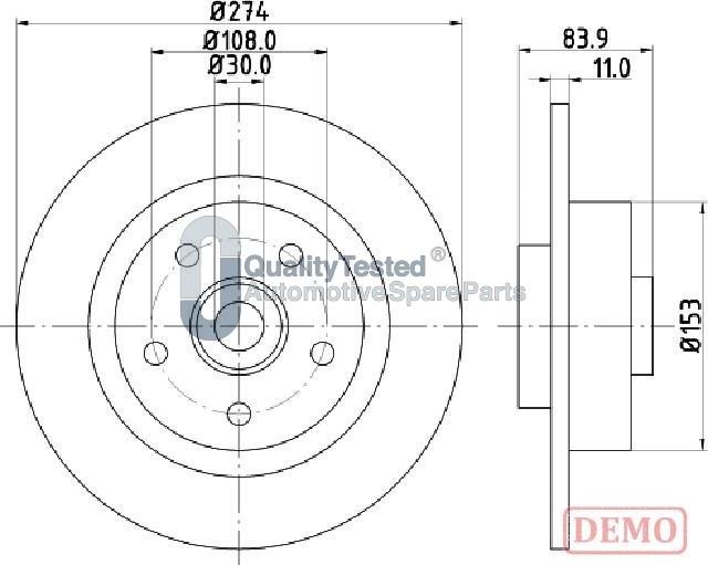 Japanparts DP0704JM - Kočioni disk www.molydon.hr