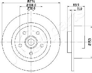 Japanparts DP-0704 - Kočioni disk www.molydon.hr