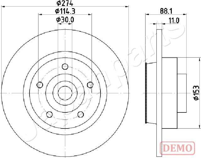 Japanparts DP-0705C - Kočioni disk www.molydon.hr