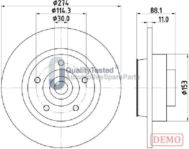 Japanparts DP0705JM - Kočioni disk www.molydon.hr