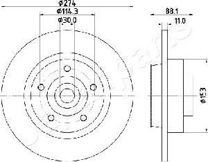 Japanparts DP-0705 - Kočioni disk www.molydon.hr