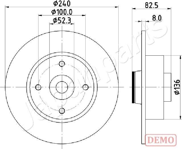 Japanparts DP-0712C - Kočioni disk www.molydon.hr