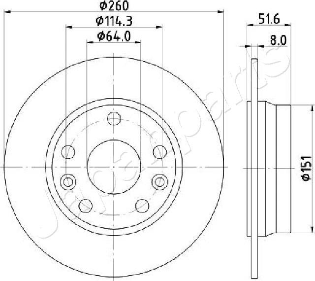 Japanparts DP-135C - Kočioni disk www.molydon.hr