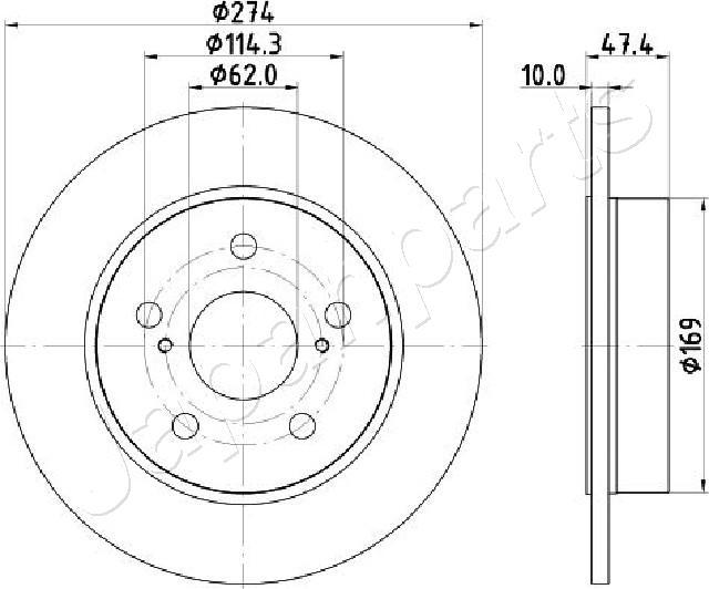 Japanparts DP-274C - Kočioni disk www.molydon.hr