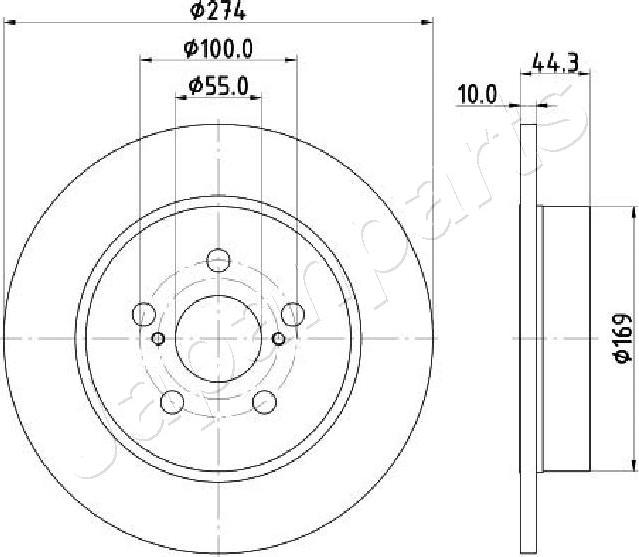 Japanparts DP-271C - Kočioni disk www.molydon.hr