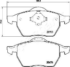 Japanparts PA-0941AF - Komplet Pločica, disk-kočnica www.molydon.hr