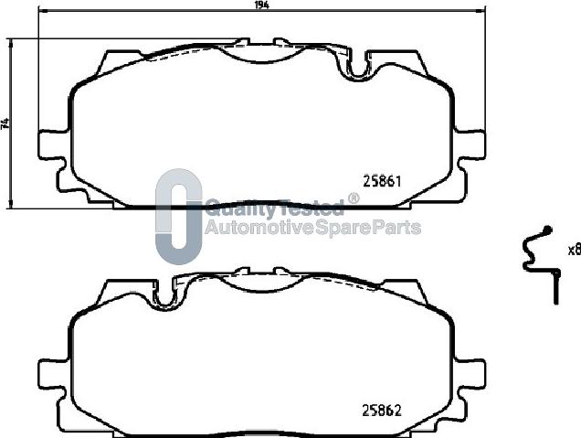 Japanparts PA0958JM - Komplet Pločica, disk-kočnica www.molydon.hr