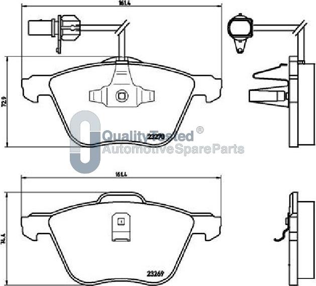 Japanparts PA0952JM - Komplet Pločica, disk-kočnica www.molydon.hr