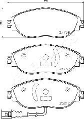 Japanparts PA-0908AF - Komplet Pločica, disk-kočnica www.molydon.hr