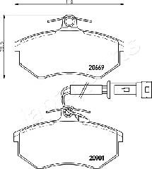 Japanparts PA-0903AF - Komplet Pločica, disk-kočnica www.molydon.hr