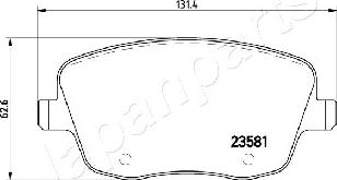 Japanparts PA-0935AF - Komplet Pločica, disk-kočnica www.molydon.hr