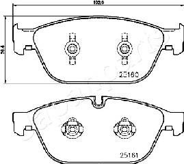 Japanparts PA-0930AF - Komplet Pločica, disk-kočnica www.molydon.hr