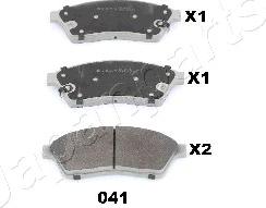 Japanparts PA-041AF - Komplet Pločica, disk-kočnica www.molydon.hr