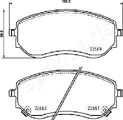 Japanparts PA-0548AF - Komplet Pločica, disk-kočnica www.molydon.hr