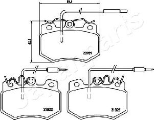 Japanparts PA-0605AF - Komplet Pločica, disk-kočnica www.molydon.hr