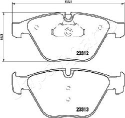 Japanparts PA-0115AF - Komplet Pločica, disk-kočnica www.molydon.hr