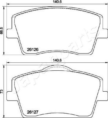 Japanparts PA-0353AF - Komplet Pločica, disk-kočnica www.molydon.hr