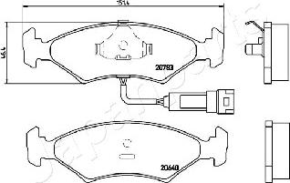 Japanparts PA-0305AF - Komplet Pločica, disk-kočnica www.molydon.hr