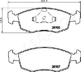 Japanparts PA-0303AF - Komplet Pločica, disk-kočnica www.molydon.hr