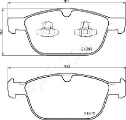 Japanparts PA-0334AF - Komplet Pločica, disk-kočnica www.molydon.hr