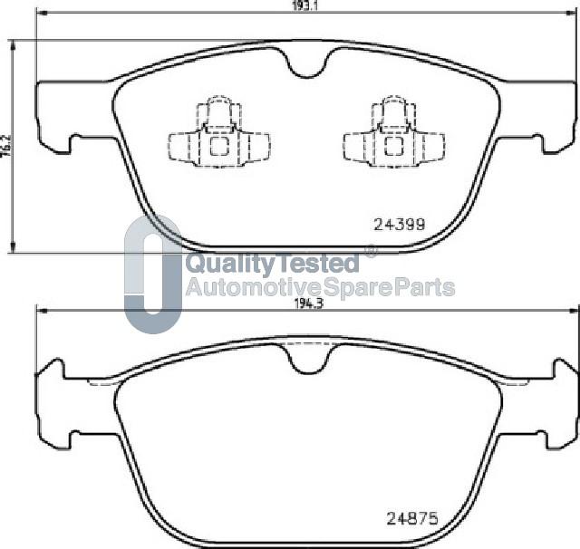 Japanparts PA0334JM - Komplet Pločica, disk-kočnica www.molydon.hr